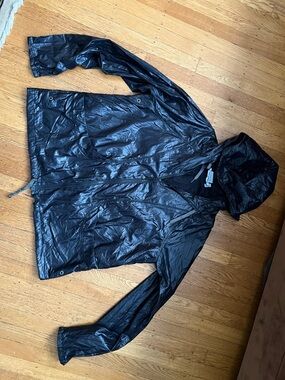 Lightweight Athleta Black Hooded Windbreaker Jacket